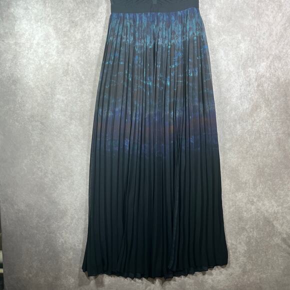 Silence + Noise Fortuna Maxi Dress Womens 2 Black Ombre‎ Strapless Goth Witchy - Picture 2 of 10